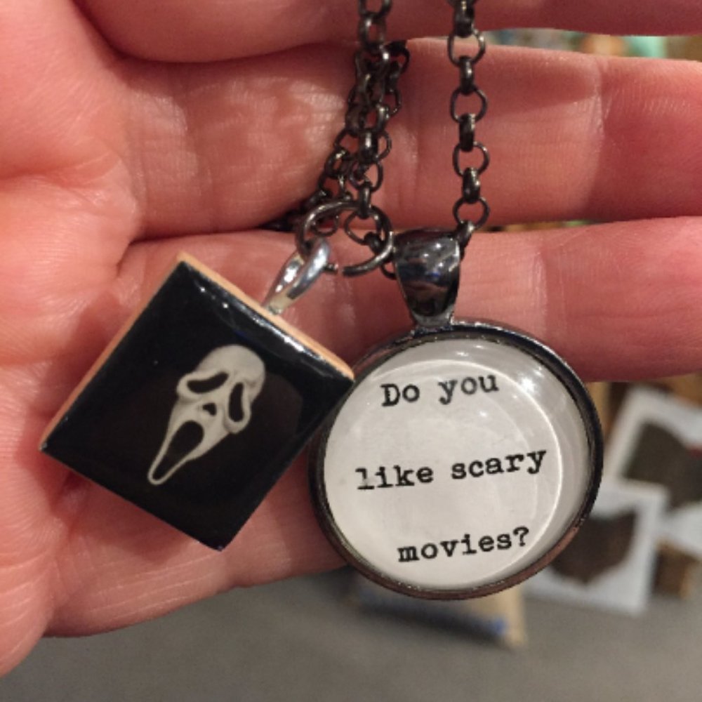 Scream Do You Like Scary Movies Charm Necklace